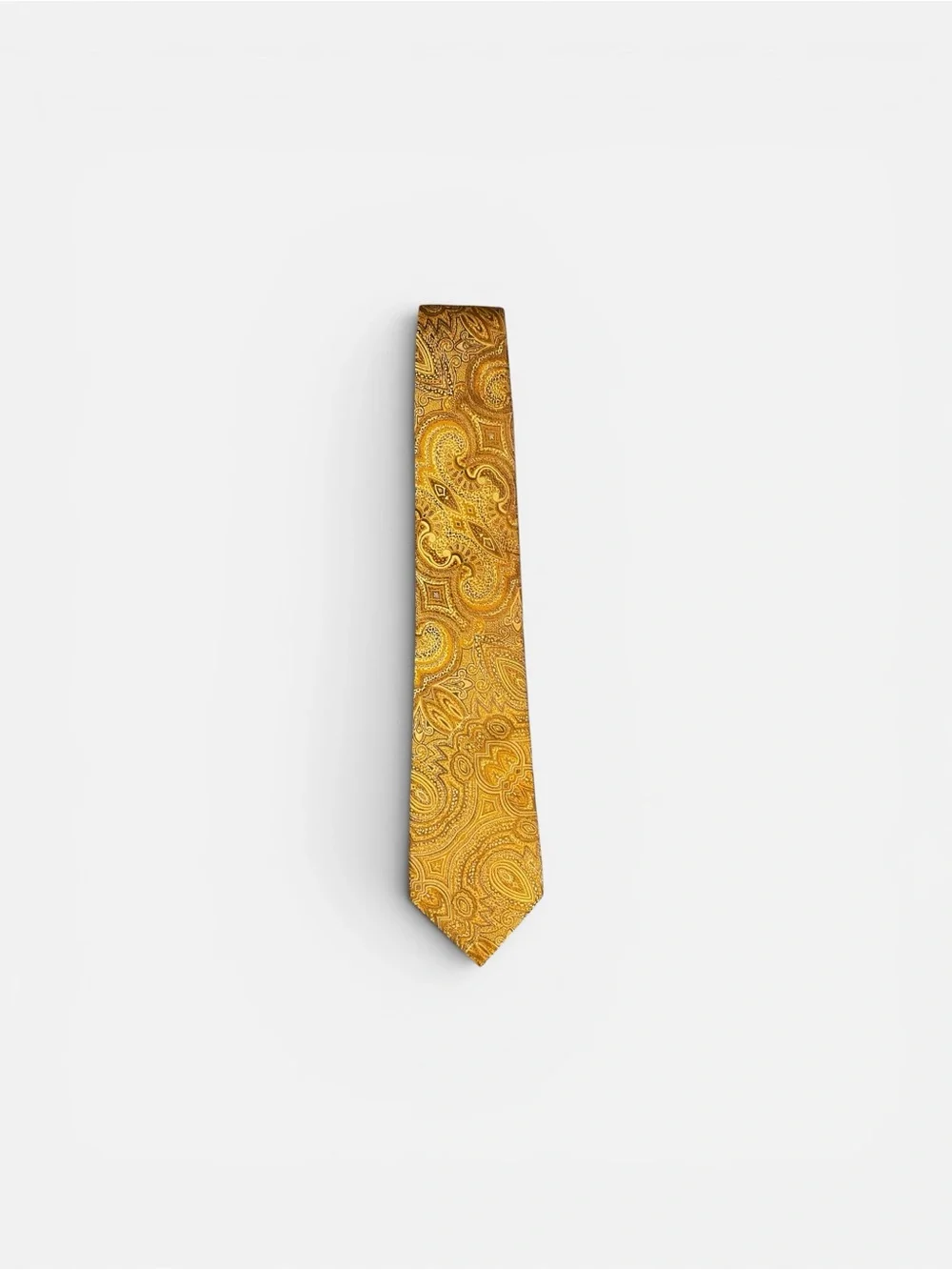Sean John Fine Tailoring 100% Silk Yellow/Gold Paisley Necktie